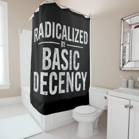 Geradicaliseerd door basisfatsoen Grappig Douchegordijn (In situ)