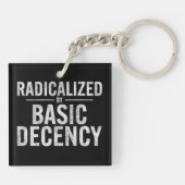 Geradicaliseerd door basisfatsoen Grappig Sleutelhanger (Achterkant)