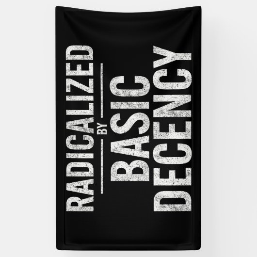 Geradicaliseerd door basisfatsoen Grappig Spandoek (Verticaal)