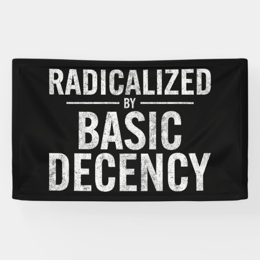 Geradicaliseerd door basisfatsoen Grappig Spandoek (Horizontaal)