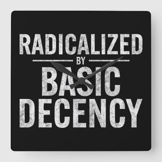 Geradicaliseerd door basisfatsoen Grappig Vierkante Klok (Voorkant)