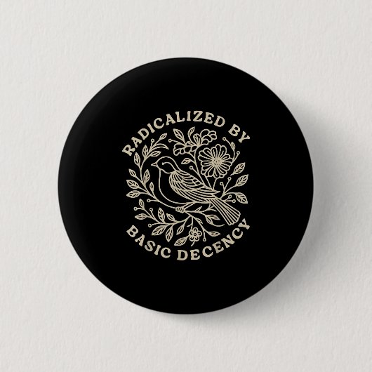 Geradicaliseerd door elementaire fatsoensbloemen ronde button 5,7 cm (Voorkant)