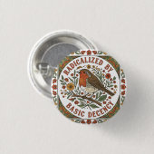 Geradicaliseerd door simpele fatsoen Vogel Illustr Ronde Button 3,2 Cm (Voorkant /achterkant)