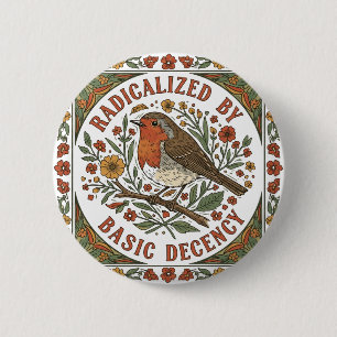 Geradicaliseerd door simpele fatsoen Vogel Illustr Ronde Button 5,7 Cm