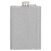 Gerafelde zilverkleurige metaal uitzicht heupfles (Achterkant)