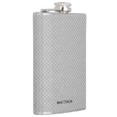 Gerafelde zilverkleurige metaaluitstraling heupfles (Rechts)