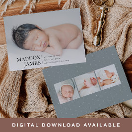 Geraffineerd | Aankondiging moderne foto van geboo