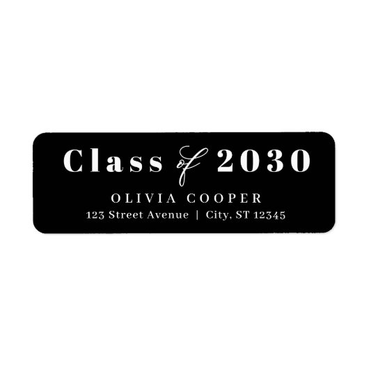 Geraffineerd Afstuderen bewerkbaar kleurenlabel Etiket (Voorkant)