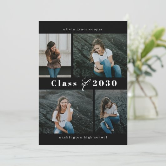 Geraffineerd Afstuderen voor collage EDITABLE COLO Kaart (Staand voorkant)