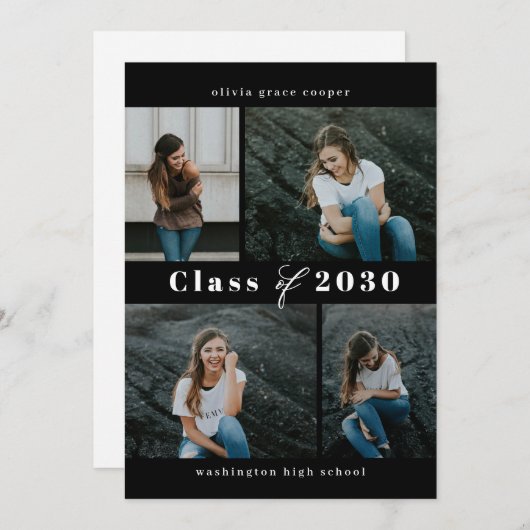 Geraffineerd Afstuderen voor collage EDITABLE COLO Kaart (Voorkant / Achterkant)