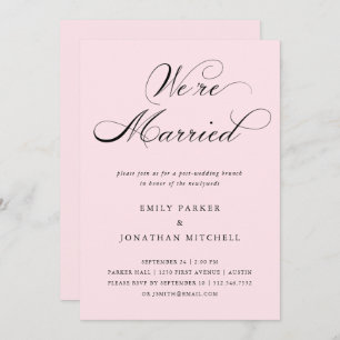 Geraffineerd Blush Pink Post-Wedding Brunch Kaart