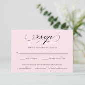 geraffineerd | Blush Roze RSVP met Maaltijd Keuze (Staand voorkant)