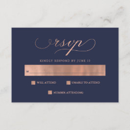 geraffineerd | Faux Roos Gold Wedding Calligrafie  RSVP Kaartje