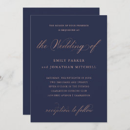 geraffineerd | Faux Roos Gouden Bruiloft Kalligraf Kaart