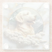 Geraffineerd Golden Retriever Marble Patroon Glazen Onderzetter (Achterkant)