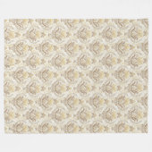 Geraffineerd ivoor Damask Delicate Waterverf Desig Fleece Deken (Voorkant (Horizontaal))
