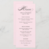 geraffineerd | Kalligrafie op Blush Pink Menu (Voorkant / Achterkant)