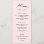 geraffineerd | Kalligrafie op Blush Pink Menu (Voorkant)