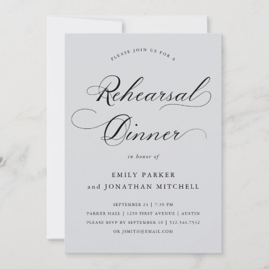 geraffineerd | Kalligrafie Zachte Grijze repetitie Kaart (Voorkant)