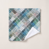 geraffineerd, tartan, gebrand, klassiek, blauw, wi bad handdoek (Wasdoekje)