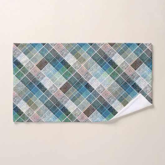 geraffineerd, tartan, gebrand, klassiek, blauw, wi bad handdoek (Handdoek)
