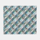 geraffineerd, tartan, gebrand, klassiek, blauw, wi fleece deken (Voorkant (Horizontaal))