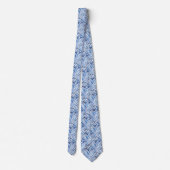 geraffineerd, tartan, gebrand, klassiek, blauw, wi stropdas (Achterkant)