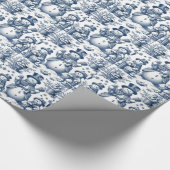 Geraffineerd Toile Holiday Snowman-patroon Cadeaupapier (Hoek)