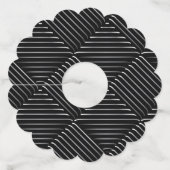 Geraffineerd vierkant patroon 2 wijnglaslabel (Voorkant)