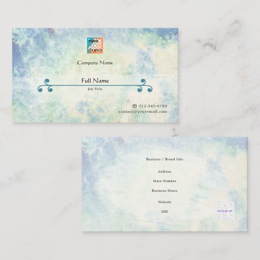 Geraffineerd Visitekaartje met QR - Cambrian Cool (Voorkant / Achterkant)