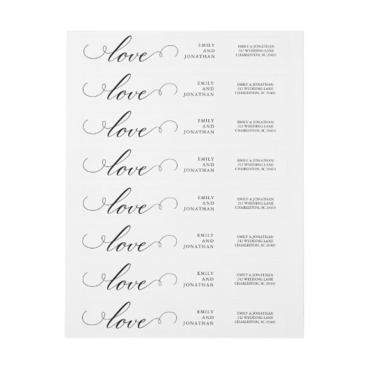 geraffineerd | Zwart-wit bruiloft kalligrafie (Vel)