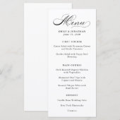 geraffineerd | Zwart-wit kalligrafie Menu (Voorkant / Achterkant)