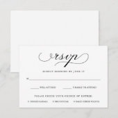 geraffineerd | Zwart-wit RSVP met Maaltijd Keuze (Voorkant / Achterkant)