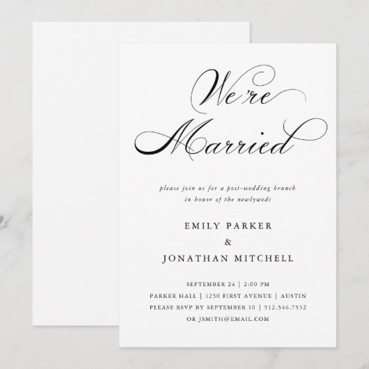 Geraffineerd | Zwart-witpostwijde Brunch Kaart (Voorkant / Achterkant)