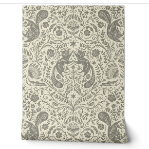 Geraffineerde Boheemse Katten - Antiek Pewter Ligh Behang