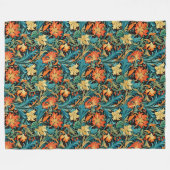 Geraffineerde Botanische Morris Iconische Bloemenp Fleece Deken (Voorkant (Horizontaal))