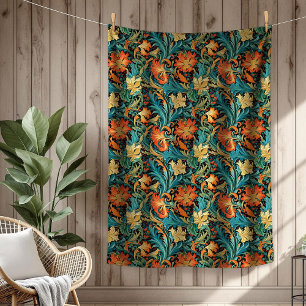 Geraffineerde Botanische Morris Iconische Bloemenp Fleece Deken