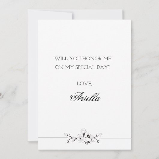 Geraffineerde bridesmaïde kaart (Achterkant)