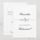 Geraffineerde bridesmaïde kaart (Voorkant / Achterkant)