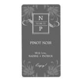 Geraffineerde Elegance Wedding Wine Labels (Voorkant)