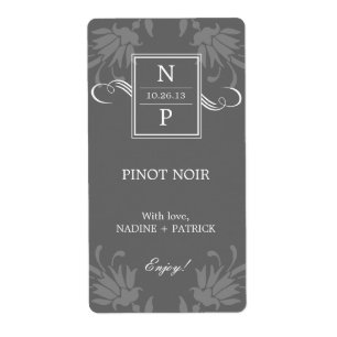 Geraffineerde Elegance Wedding Wine Labels