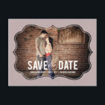 Geraffineerde elegantie Save the Date Briefkaart -<br><div class="desc">Dit chic en modern briefkaart vraagt je gasten stiekem om de datum op te slaan. Overeenkomende stempel en adresetiketten beschikbaar op berryberrysweet.com</div>