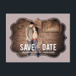 Geraffineerde elegantie Save the Date Briefkaart -<br><div class="desc">Dit chic en modern briefkaart vraagt je gasten stiekem om de datum op te slaan. Overeenkomende stempel en adresetiketten beschikbaar op berryberrysweet.com</div>
