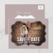 Geraffineerde elegantie Save the Date Briefkaart - (Voorkant / Achterkant)