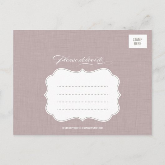 Geraffineerde elegantie Save the Date Briefkaart - (Achterkant)