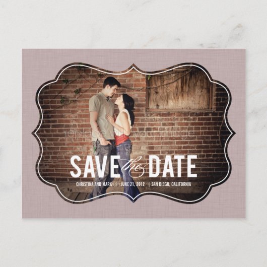 Geraffineerde elegantie Save the Date Briefkaart - (Voorkant)