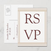 Geraffineerde Glam RSVP-kaart Uitnodiging Briefkaart (Voorkant / Achterkant)