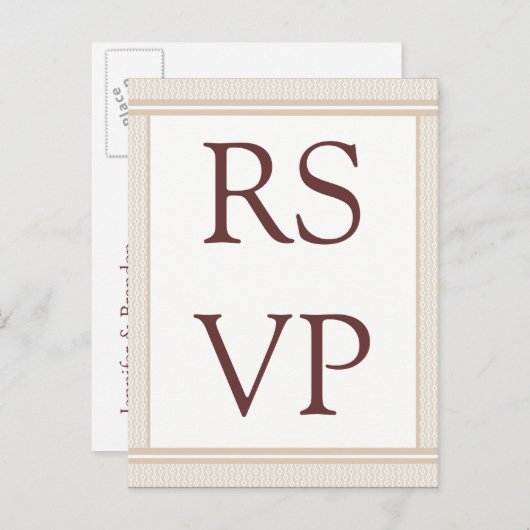 Geraffineerde Glam RSVP-kaart Uitnodiging Briefkaart (Voorkant / Achterkant)