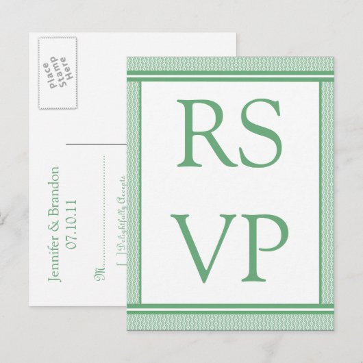 Geraffineerde Glam RSVP-kaart Uitnodiging Briefkaart (Voorkant / Achterkant)
