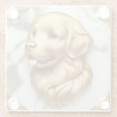 Geraffineerde Golden Retriever Marble Beauty Glazen Onderzetter (Achterkant)